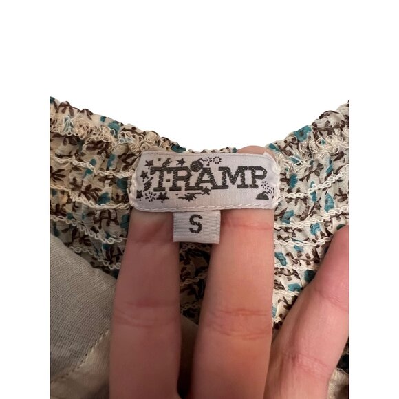 Tramp Womens Smocked Strapless Floral Print S - Picture 5 of 7